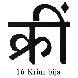 The bīja mantra Krim — a seed sound in Sanskrit that carries subtle vibrational power - embodying the energy of Kali/Shakti.